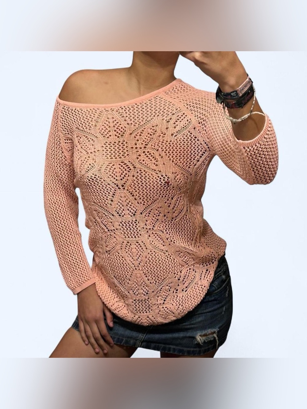 Y2K Fairy Pink Knit Sweater by Jeanne Pierre!